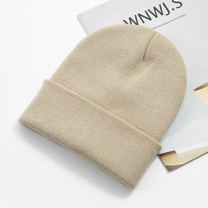 Acrylic Beanie Cap for Adult Winter Women Men Plain Skullies Beanie Hats Custom Logo Knitted Hats SKullies Skullcap