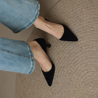 FEDONAS Basic Women Pumps Spring Summer Dress Office Ladies Pointed Toe Thin Heels Genuine Leather Shoes Woman Fashion Elegant