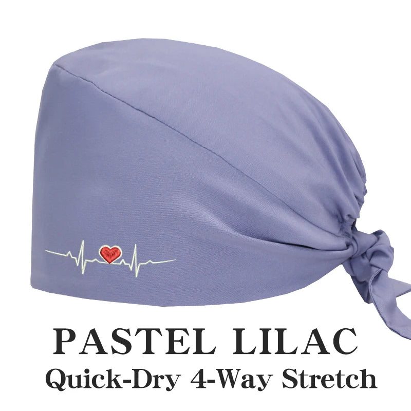 ECG Embroider Working Hats for Man Woman Pet TOOTH Clinic Scrub Caps Quick Dry Breathable Dentist Cap MSG-03