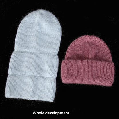Hot Selling Winter Hat Real Rabbit Fur Winter Hats For Women Snowflake Warm Beanie cold Hats Women Solid Adult Cover Head Cap
