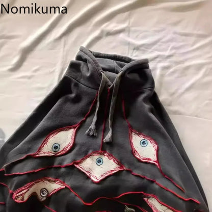 Y2k Tops Women Clothing Streetwear BF Hoodies Harajuku Goth Embroidery Hooded Sweatshirts 2025 Ropa Mujer Casual Fashion Hoodie