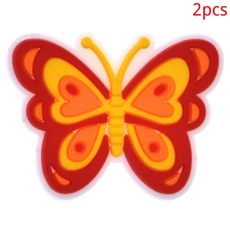 PVC Butterfly Flower Big Size Beach Bag Buckle Charms Decorations Accessories for Bog Totes Bag Woman DIY Gift Travel Pendant
