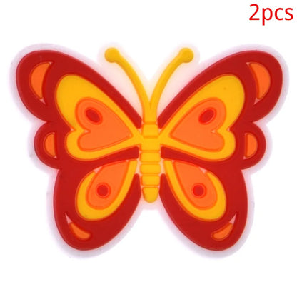 PVC Butterfly Flower Big Size Beach Bag Buckle Charms Decorations Accessories for Bog Totes Bag Woman DIY Gift Travel Pendant