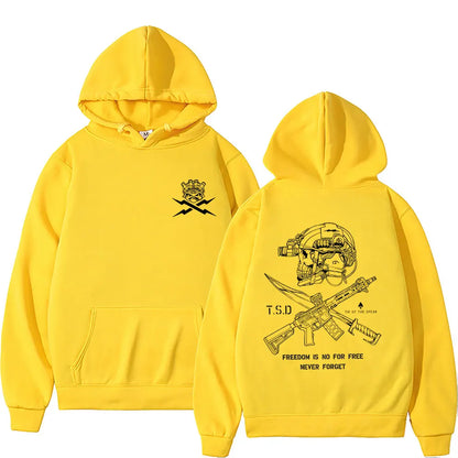 Tip of The Spear X-ray Sparta Tactical Skeleton Print Hoodie Men Women Fashion Oversized Pullover Hoodies Male Casual Tracksuit
