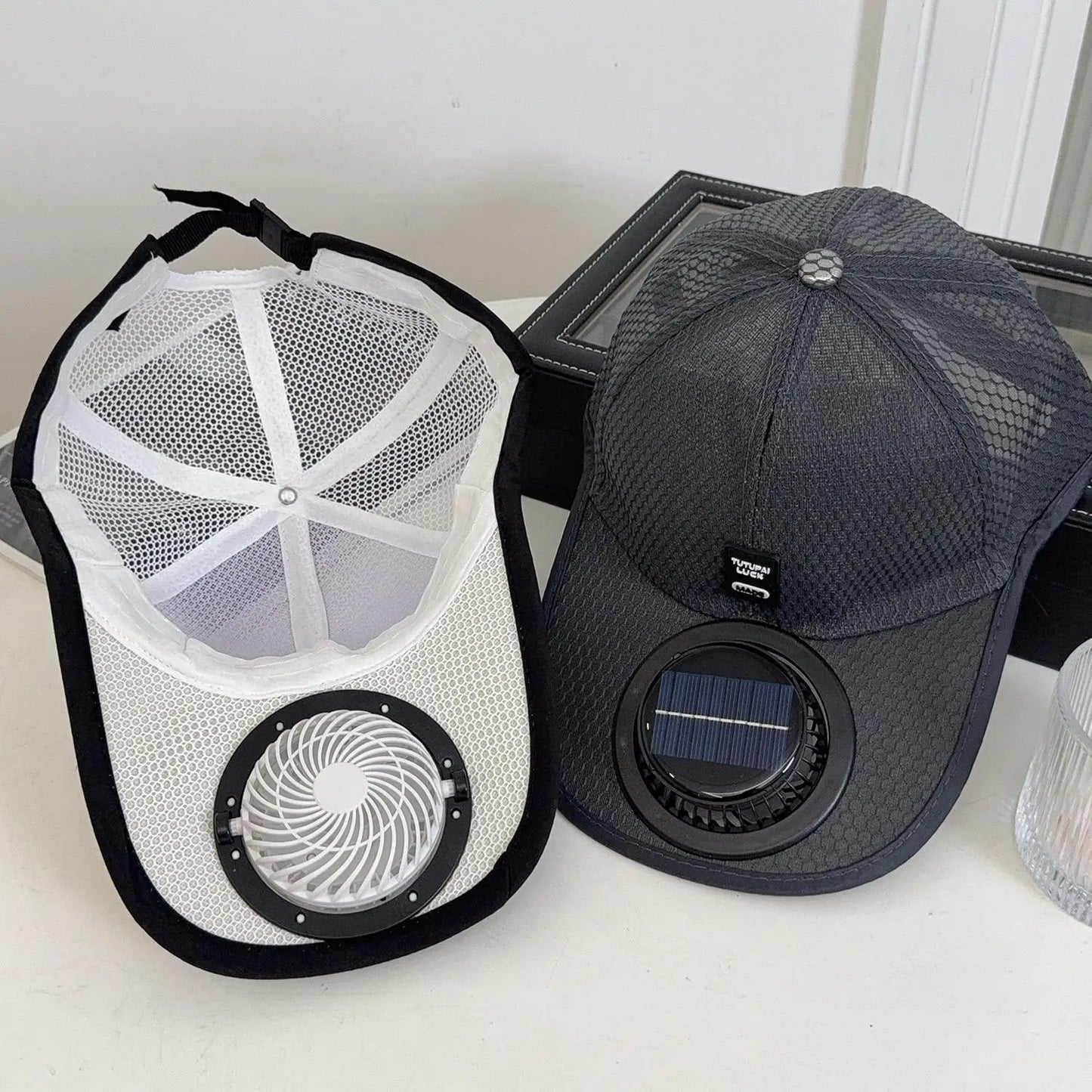Solar Powered Cap with Fan Summer Breathable Mesh Sun Protection Outdoor Baseball Hat for Men USB Rechargeable Cooling Headwear