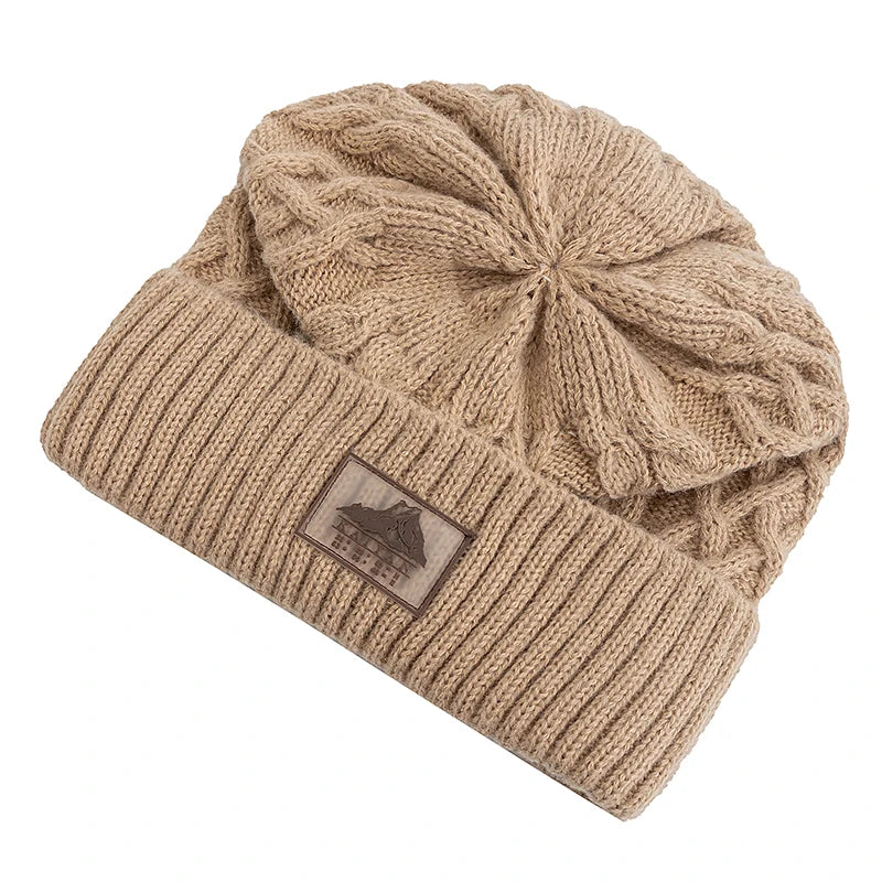 New Style Unisex Keep Warm Winter Hat Plush Fur Lined Stylish Warm Cap Beanie Hat For Men Women Outdoor Ski Sports Knitted Hat