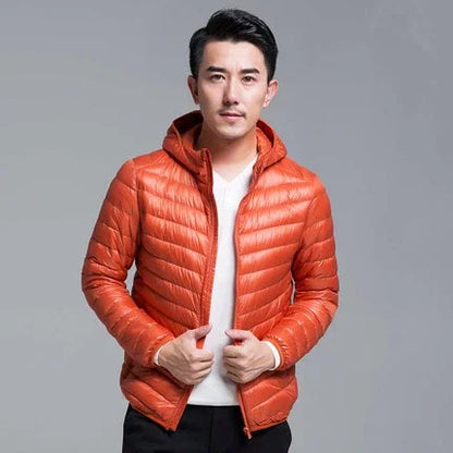 Men's All-Season Ultra Lightweight Packable Down Jacket Water and Wind-Resistant Breathable Coat Big Size Men Hoodies Jackets