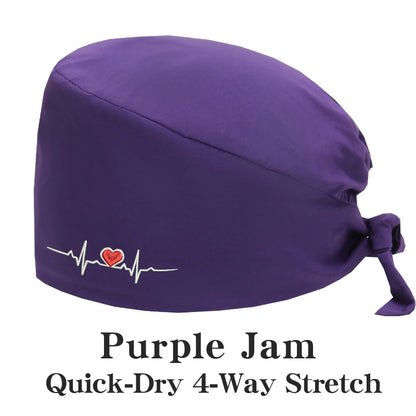 ECG Embroider Working Hats for Man Woman Pet TOOTH Clinic Scrub Caps Quick Dry Breathable Dentist Cap MSG-03