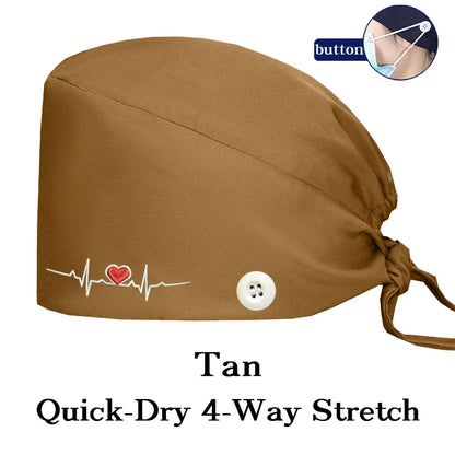 ECG Embroider Working Hats for Man Woman Pet TOOTH Clinic Scrub Caps Quick Dry Breathable Dentist Cap MSG-03