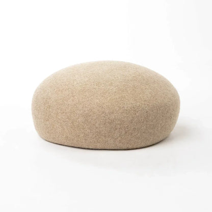 Women Wool Felt Berets Hat Vintage Hard Top Concave Top Fedoras Hats Wedding Fascinator Hats Wedding Cocktail Party Pillbox Cap