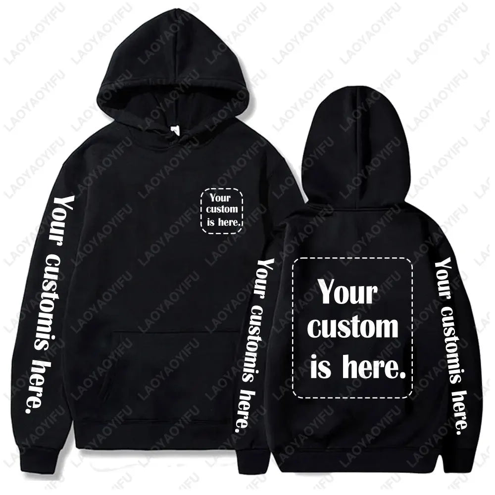 2026 Student Casual Custom Printed Text DIY Hoodie Customized Personalized Hoody Custom Hoodies Text Sweatshirt Clothes