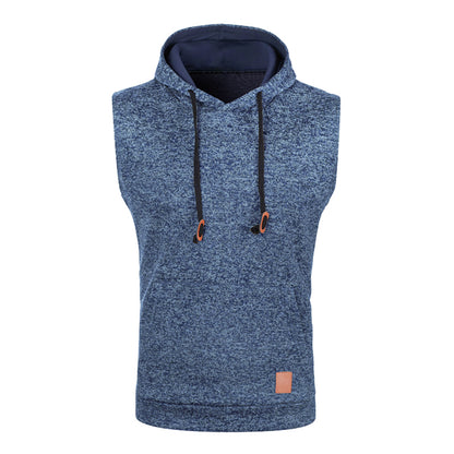 Mens Sleeveless Hoodies Fashion Casual Hooded Sweatshirt Men Bodybuilding Tank Top Sporting Shirt Waistcoat Vest Gym