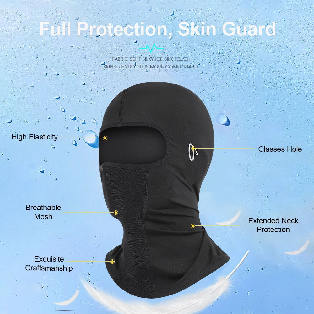 Sun Protection Balaclava  Cycling Full Face Mask Hiking Ice Silk Sun Men Women Sunglasses Holes Cooling Motorcycle Face Cover