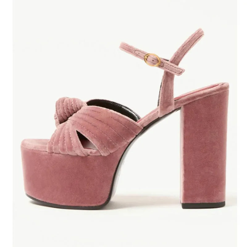 Ladies' Summer New Thick Soled Slim High-heeled Sandals, Fashionable Wedding and Runway Styles, Plus Size High-heeled Sandals