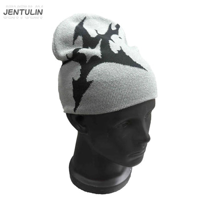Women Hat Knitting Beanies Goth Star Caps Men Y2k Streetwear Winter Fashion Pullover Kpop Harajuku Vintage Warm Hip Hop Unisex