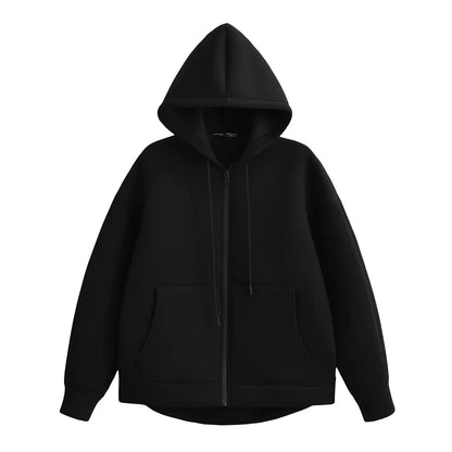 HXAO Women's Hoodie Oversized Zip up Hoodies Women Autumn Winter Long sleeve Outerwears Sweatshirt with zipper Y2k Hoodie Top