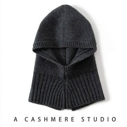 New Autumn and Winter Women's Hat 100% Cashmere Knitted Scarf Hats Outdoor Warm Fashion Girl Cap Lady High Quality Neck Sarf