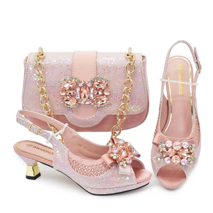 Doershow Lastest Italian Design Fashion Style Ladies Shoes with Matching Bag Set 2026 Nigerian Shoes and Bag Set! HX1-1