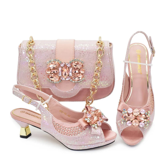 Doershow Lastest Italian Design Fashion Style Ladies Shoes with Matching Bag Set 2026 Nigerian Shoes and Bag Set! HX1-1