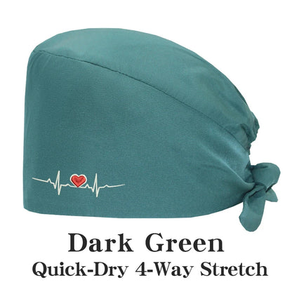 ECG Embroider Working Hats for Man Woman Pet TOOTH Clinic Scrub Caps Quick Dry Breathable Dentist Cap MSG-03