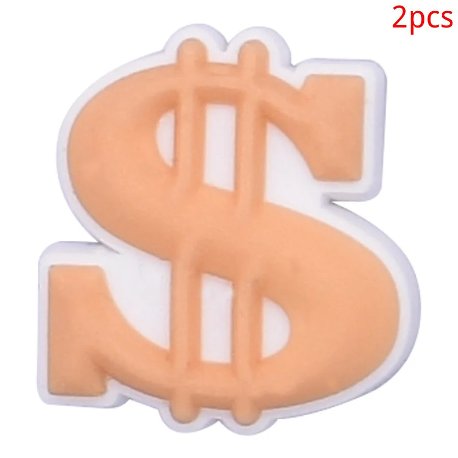2pcs Lot Coin Money Shaped Character Shoe Buckles Charms Combination Designer for Women Accessories for Girls Adults Unisex Gift