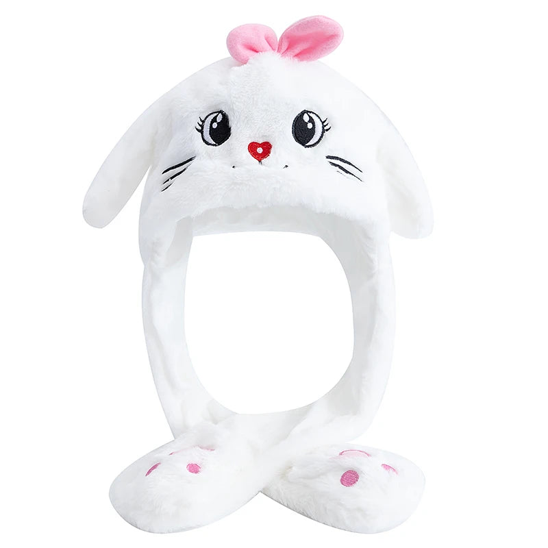 Hot Sale Unisex Funny Ear Hat Animal Style Couple Cute Ear Moving Up Cap Men Women Girls Rabbits Ears Plush Winter Lovely Hat ﻿
