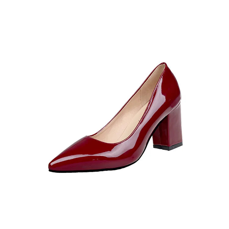 Autumn Shoes Woman Pumps Low Thick Heels Comfortable Women Work Shoes Flock Round Toe Casual Ladies Shoe sapato feminino WSH3183