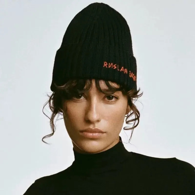 Winter Keep Warm Knitted Beanie Hat | Cold Weather Fashion Hat | Thick Unisex Letter Embroidered Cap for Men and Women |