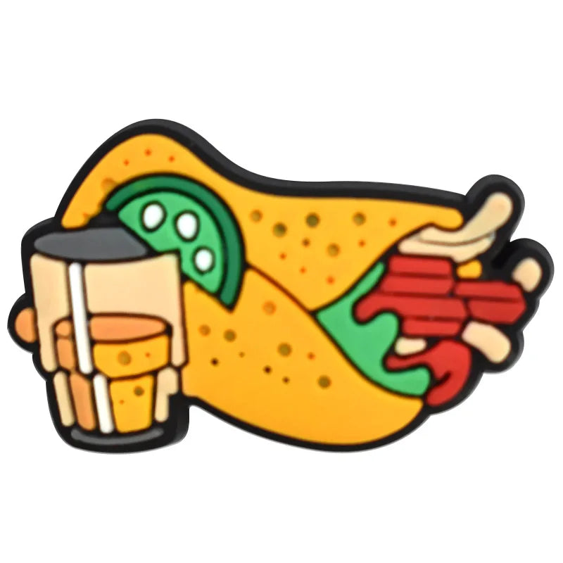 mexico series PVC shoe Charms Slippers Buckle combination Fit Wristbands accessories Decoration Bands gift unisex party