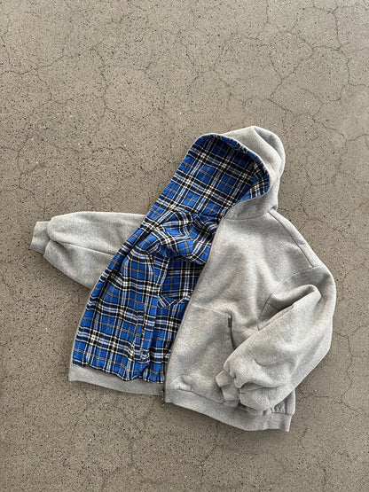 Mauroicardi Spring Oversized Reversible Hoodies Men Luxury Designer Clothing Hoodie with Plaid Lining Sweatshirt Streetwear 2025