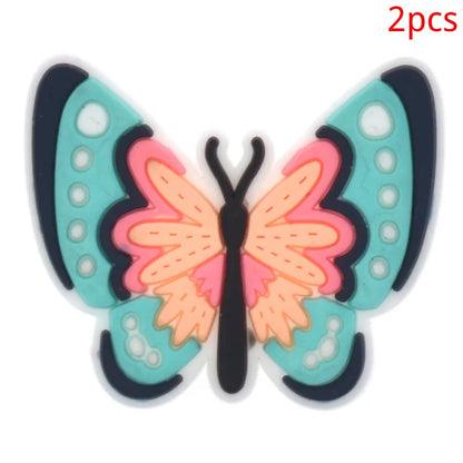 PVC Butterfly Flower Big Size Beach Bag Buckle Charms Decorations Accessories for Bog Totes Bag Woman DIY Gift Travel Pendant