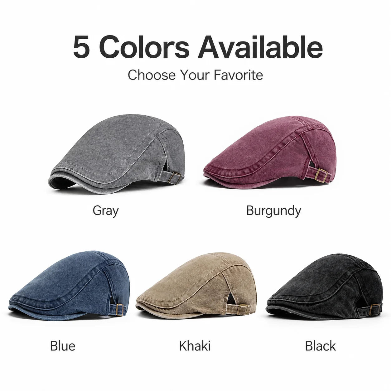Vintage Washed Cotton Flat Cap Men Newsboy Hat Duckbill Ivy Cap Women Casual Driving Cabbie Painter Beret Spring Autumn