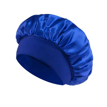 1pcs Newly Silk Bonnet for Wide-brimmed Sleeping Satin Hair Bonnets Soft Elastic Band for Women Men Curly Hair Use