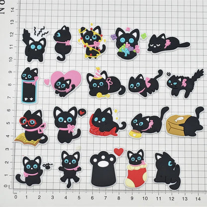 lovely cat series PVC shoe Charms Slippers Buckle combination Fit Wristbands accessories Decoration Bands gift unisex party