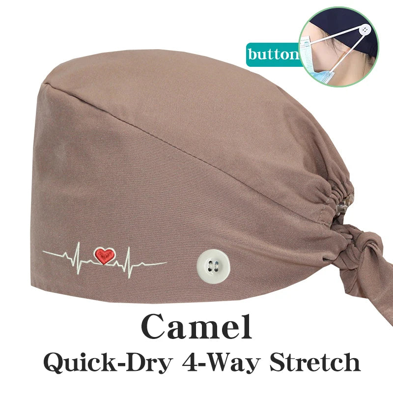 ECG Embroider Working Hats for Man Woman Pet TOOTH Clinic Scrub Caps Quick Dry Breathable Dentist Cap MSG-03