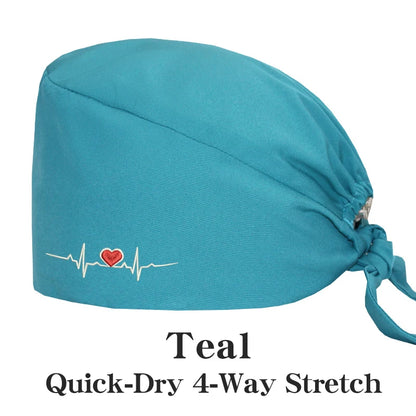ECG Embroider Working Hats for Man Woman Pet TOOTH Clinic Scrub Caps Quick Dry Breathable Dentist Cap MSG-03