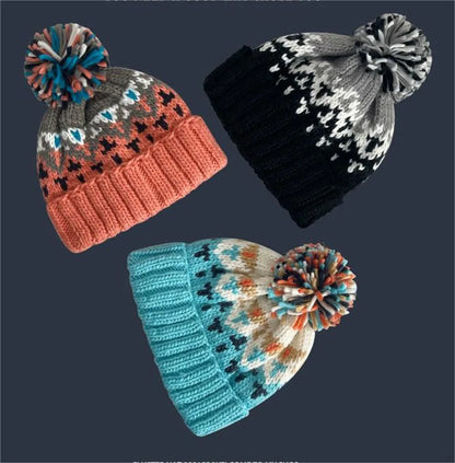 Skiing Cashmere Woman Winter Hat Autumn Beanies with Pompom Warm Wool Skullies Wholesales Acrylic Beanies Winter Hat for Woman