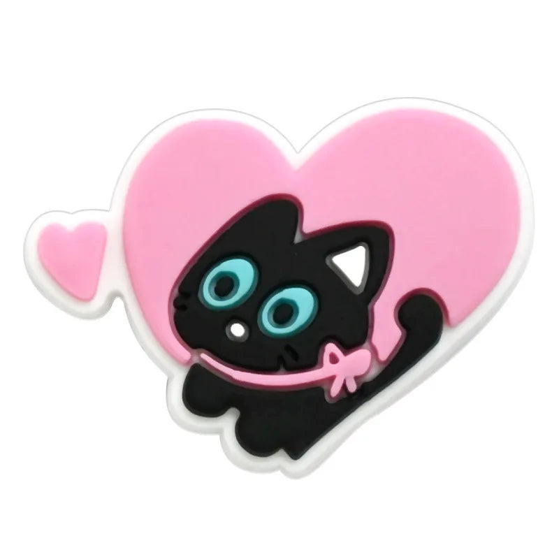 lovely cat series PVC shoe Charms Slippers Buckle combination Fit Wristbands accessories Decoration Bands gift unisex party