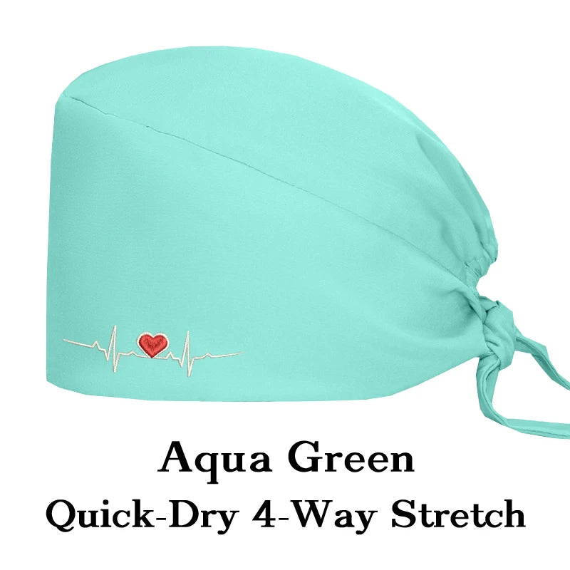 ECG Embroider Working Hats for Man Woman Pet TOOTH Clinic Scrub Caps Quick Dry Breathable Dentist Cap MSG-03
