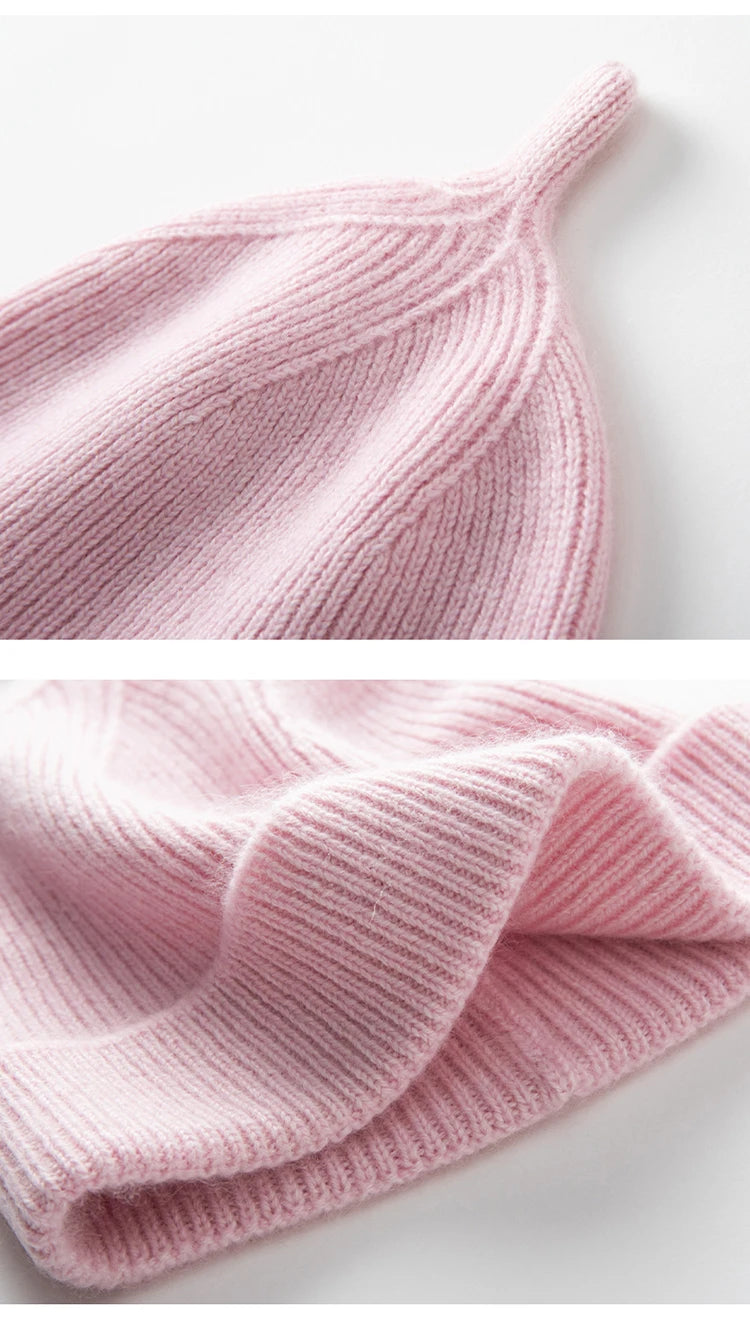 Keep Warm Winter Hat for Children Unisex Knit Cap Kids 100% Cashmere Skullies Hats for Boys Bonnet Girls Caps Accessories