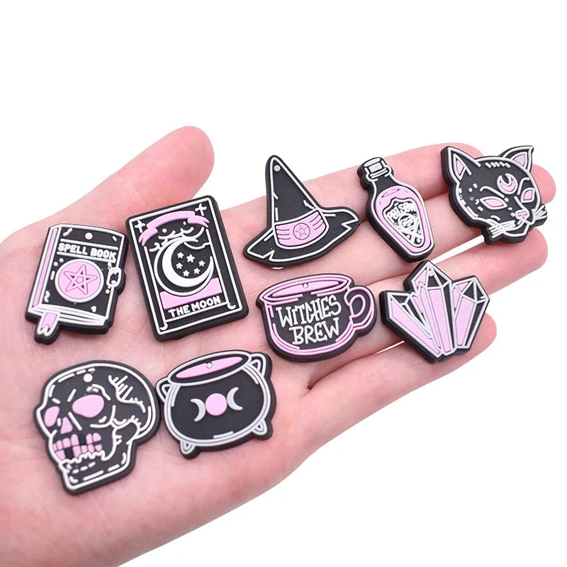 Magic Halloween Day PVC shoe Charms Slippers Buckle combination Fit Wristbands accessories Decoration Bands gift unisex party