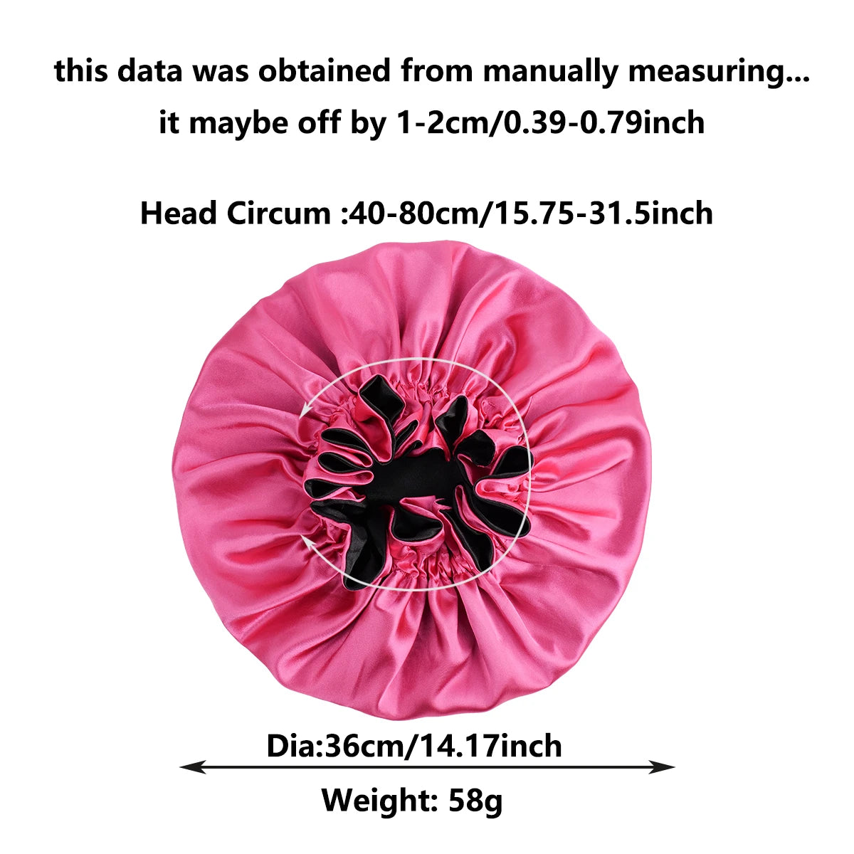 1Pc Double-Layered Minimalist Hair Bonnet Satin Bonnet Sleep Caps Can Be Worn on Both Sides Versatile Cap for Men/Women