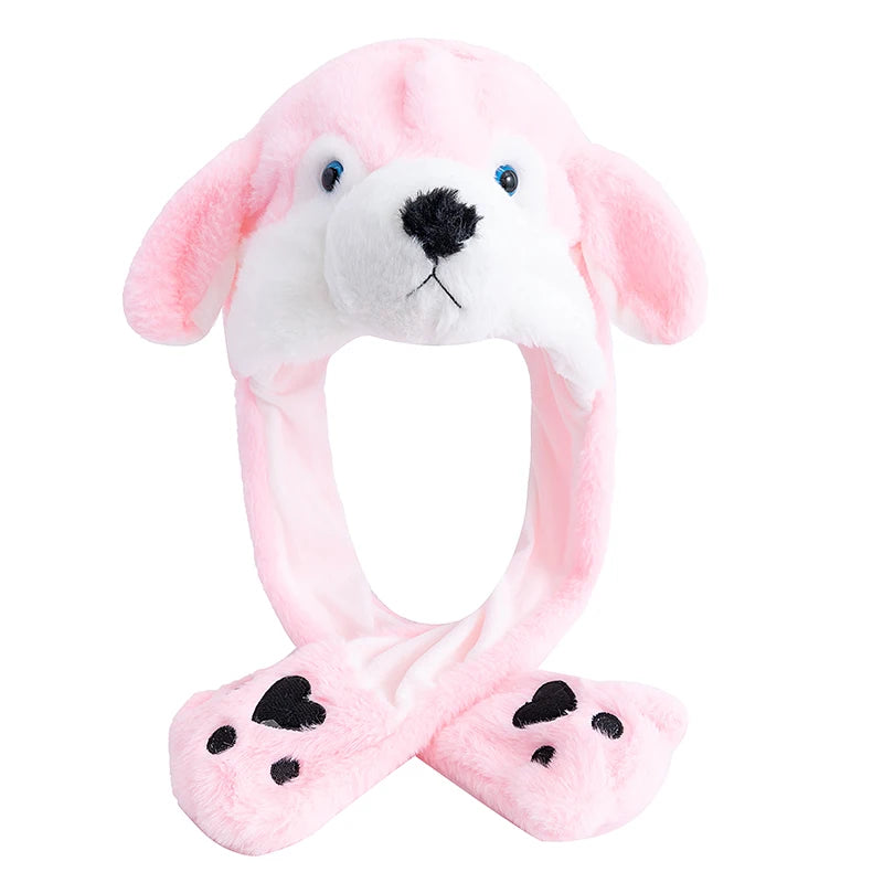 Hot Sale Unisex Funny Ear Hat Animal Style Couple Cute Ear Moving Up Cap Men Women Girls Rabbits Ears Plush Winter Lovely Hat ﻿