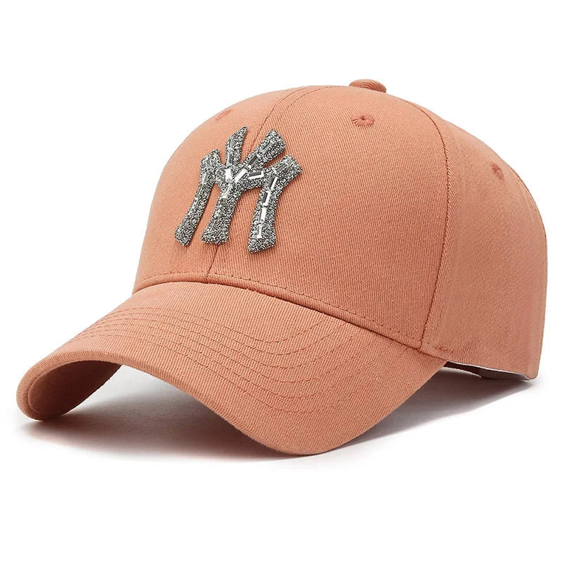 New MY Inlay Diamond Men's Outdoor Sports Baseball Hats Women's Fashion Trend Casual Duck Tongue Caps Suitable For All Seasons