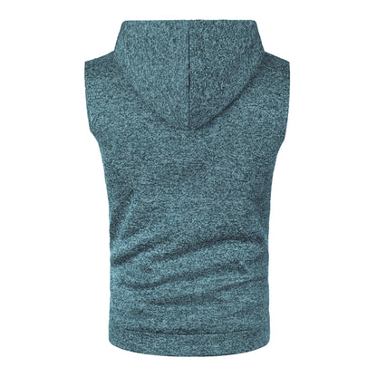 Mens Sleeveless Hoodies Fashion Casual Hooded Sweatshirt Men Bodybuilding Tank Top Sporting Shirt Waistcoat Vest Gym