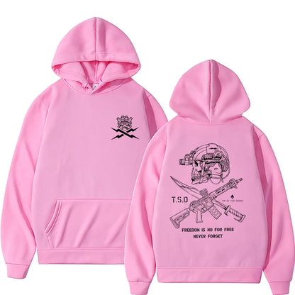 Tip of The Spear X-ray Sparta Tactical Skeleton Print Hoodie Men Women Fashion Oversized Pullover Hoodies Male Casual Tracksuit