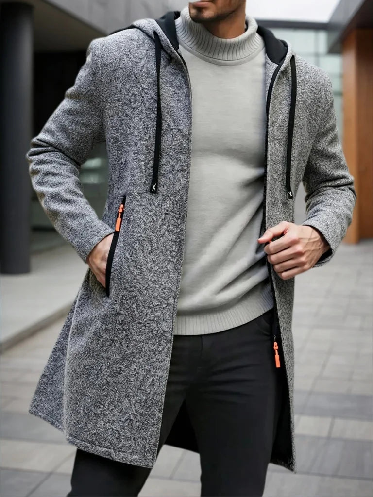 Men's Zipper Long Sleeve Coat Autumn Winter Fleece Warm Hoodies Jacket Loose Casual Outdoor Tracksuit Solid Color Sweatshirts