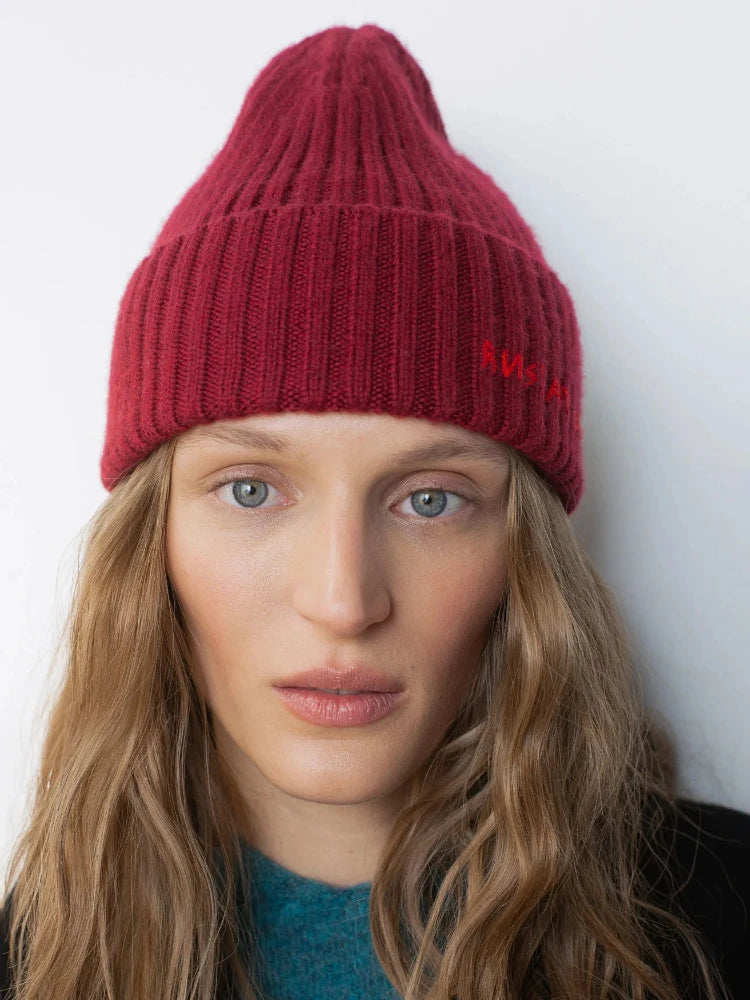 Autumn Winter Unisex Knitted Beanie Hat with Letter Embroidery – Warm Casual Street Style Wool Knit Beanie