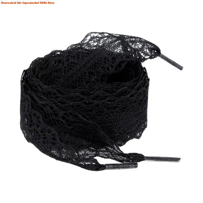 E06E 1 Pair Lace Shoelaces for Women and Girls 3CM Wide Flat Design Shoestrings Laces for Sneakers and Casual Wear Shoes