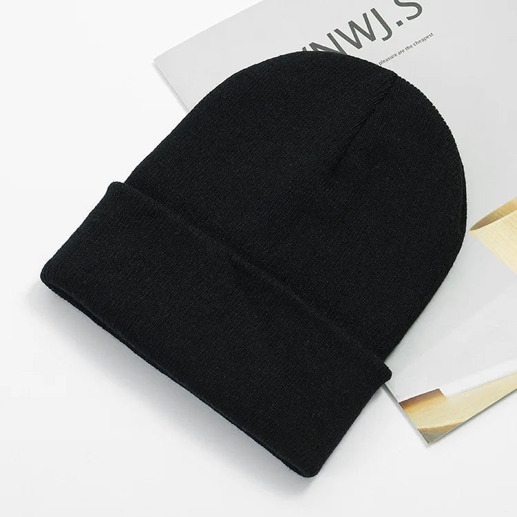 Acrylic Beanie Cap for Adult Winter Women Men Plain Skullies Beanie Hats Custom Logo Knitted Hats SKullies Skullcap